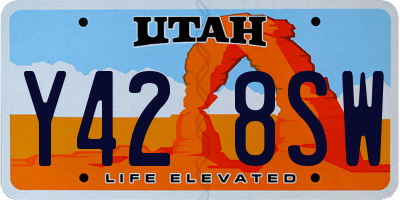 UT license plate Y428SW