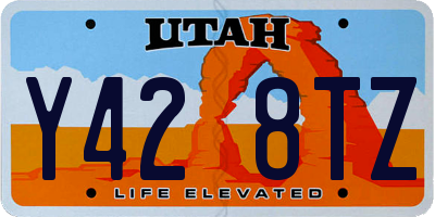 UT license plate Y428TZ