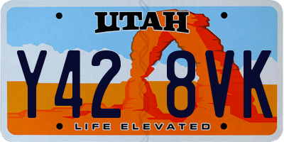 UT license plate Y428VK