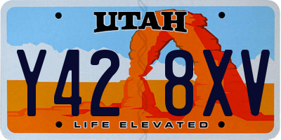 UT license plate Y428XV