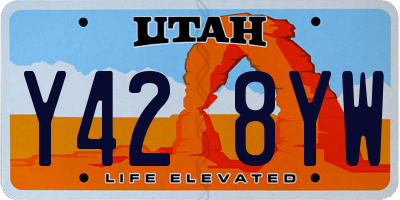 UT license plate Y428YW