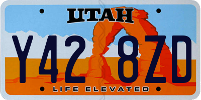 UT license plate Y428ZD