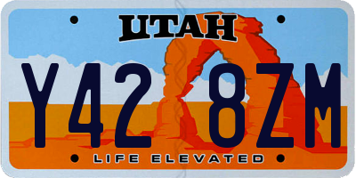 UT license plate Y428ZM