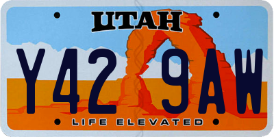 UT license plate Y429AW