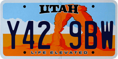 UT license plate Y429BW