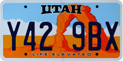 UT license plate Y429BX