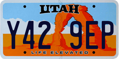 UT license plate Y429EP