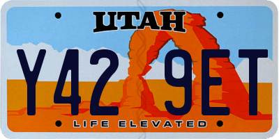 UT license plate Y429ET