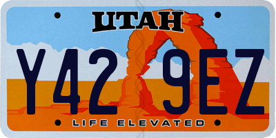 UT license plate Y429EZ