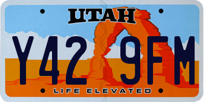 UT license plate Y429FM