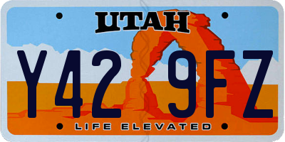 UT license plate Y429FZ