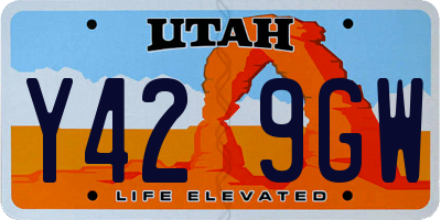 UT license plate Y429GW