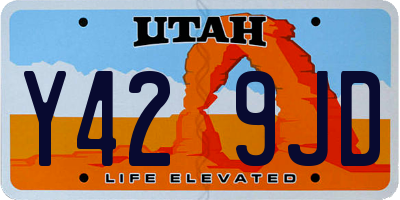 UT license plate Y429JD