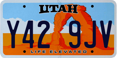 UT license plate Y429JV