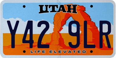 UT license plate Y429LR