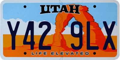 UT license plate Y429LX