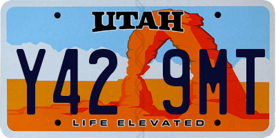 UT license plate Y429MT