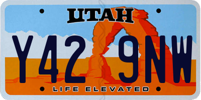 UT license plate Y429NW