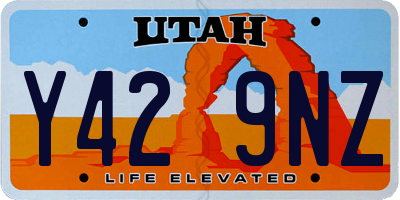 UT license plate Y429NZ