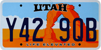 UT license plate Y429QB
