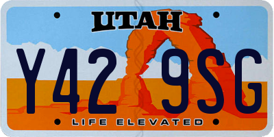 UT license plate Y429SG