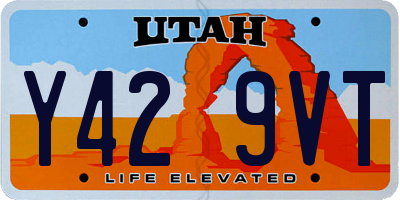 UT license plate Y429VT