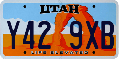 UT license plate Y429XB