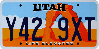 UT license plate Y429XT