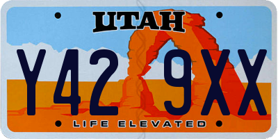 UT license plate Y429XX