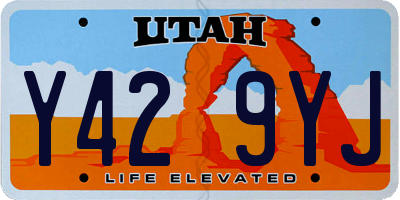 UT license plate Y429YJ