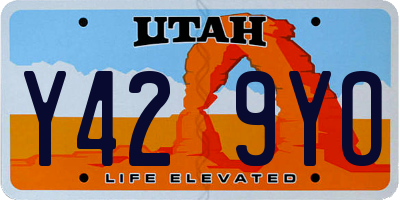 UT license plate Y429YO