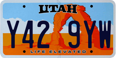 UT license plate Y429YW