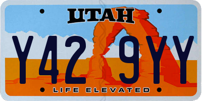 UT license plate Y429YY