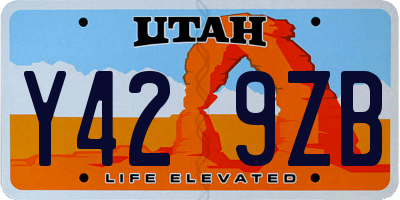 UT license plate Y429ZB