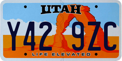 UT license plate Y429ZC