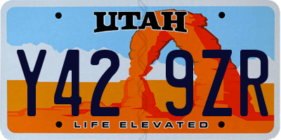 UT license plate Y429ZR