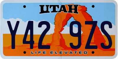 UT license plate Y429ZS
