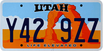 UT license plate Y429ZZ