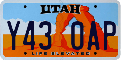 UT license plate Y430AP