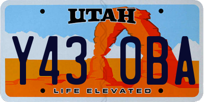 UT license plate Y430BA