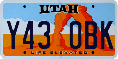 UT license plate Y430BK