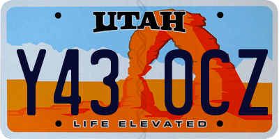 UT license plate Y430CZ