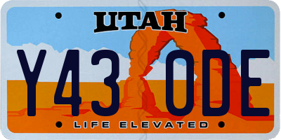 UT license plate Y430DE