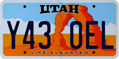 UT license plate Y430EL