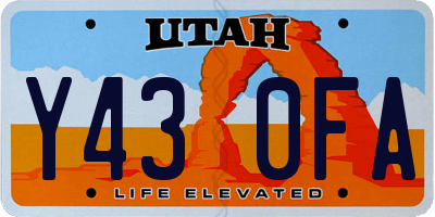 UT license plate Y430FA