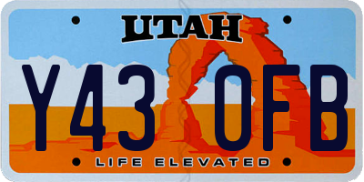 UT license plate Y430FB