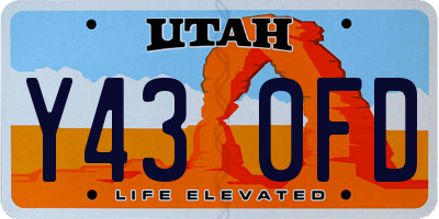 UT license plate Y430FD