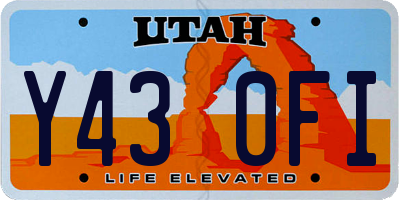 UT license plate Y430FI