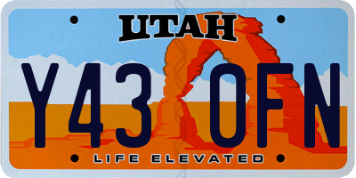 UT license plate Y430FN