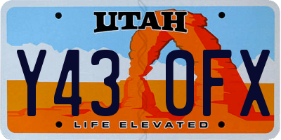 UT license plate Y430FX